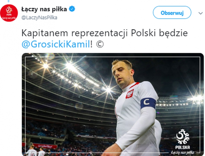 Kamil Grosicki kapitanem w meczu z Portugalią!